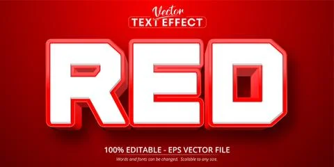 Red text, cartoon style editable text effect Stock Illustration