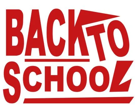 Red text composition back to school Stock Illustration