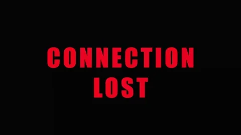 Red text CONNECTION LOST flashing on dark backgrounds cinematic motion repr.. Stock Footage 343415763