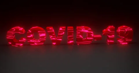 Red text "COVID-19" with an animated texture Stock Footage 255800162