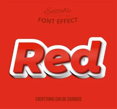Red text, editable font effect Stock Illustration