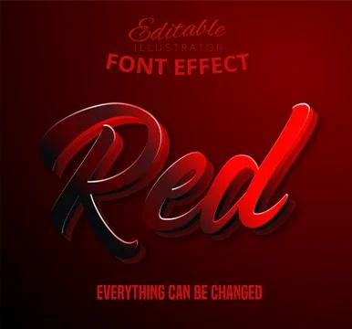 Red text, editable text effect Stock Illustration