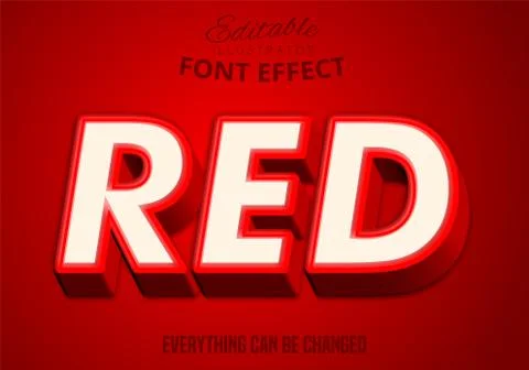 Red text, editable text effect Stock Illustration