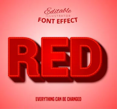 Red text, editable text style Stock Illustration