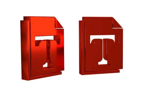 Red Text file document icon isolated on transparent background. Illustrazione stock