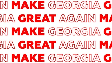 Red text Make Georgia Great Again On white background moving horizontally Stock Footage 300114524