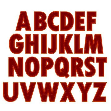 Red Textile Alphabet Illustrazione stock