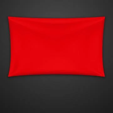 Red textile banner. vector Stock Illustration