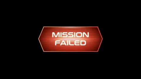 Red texts MISSION FAILED Stock Footage 128626919