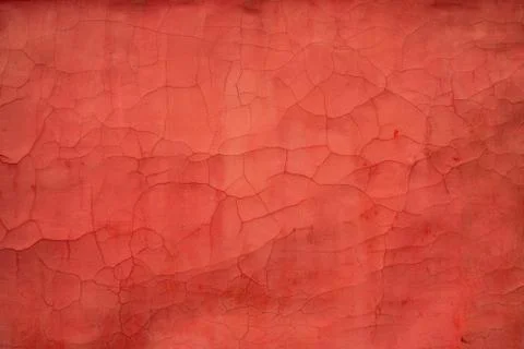 Red texture old wall with cracks Stock Photos