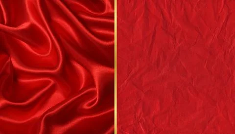 Red Texture satin. silk background. shiny wavy pattern canvas. color fabric Stock Illustration