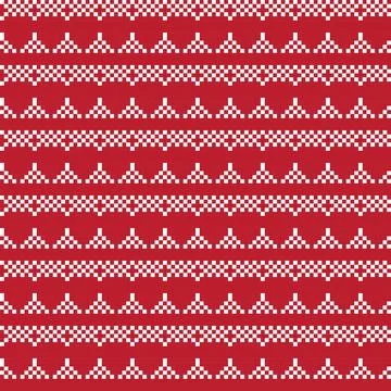 Red Textured Fair Isle Seamless Pattern Design Illustrazione stock