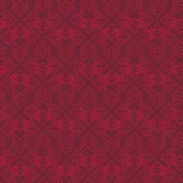 Red Textured Fair Isle Seamless Pattern Design Illustrazione stock