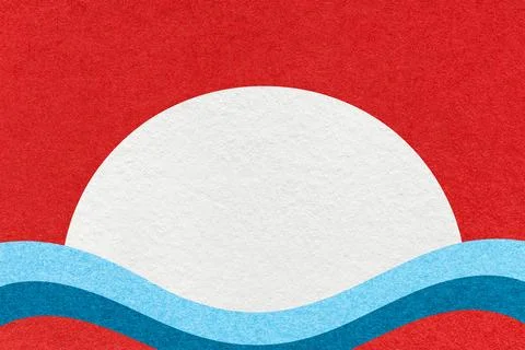 Red textured paper background with white circle for copy space and blue, turq Stock Illustration