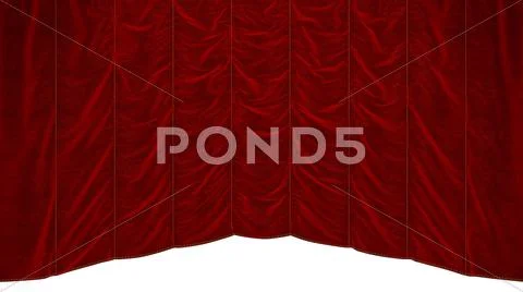 Red theater curtain with beautiful textile pattern Stock Illustration
