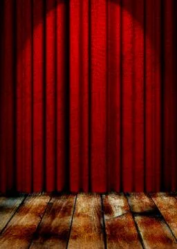 Red theater curtain with soft lighting Stock Photos