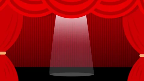 Red theater curtains framing an empty stage Stock Footage 336311245