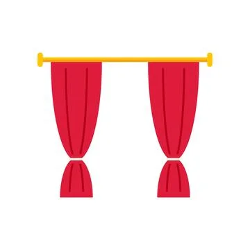 Red theater curtains opening stage performance concept Stock Illustration