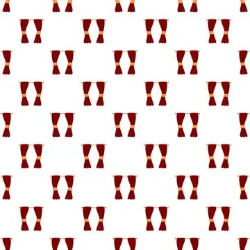 Red theater curtains seamless pattern background Illustrazione stock
