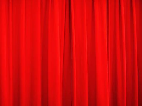 Red theatre curtain. Stock Photos