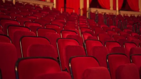 Red Theatre Seating Close Up Stock Footage 146103834