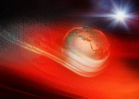 Red Theme Digital Binary World Background Concept Series Stockillustratie