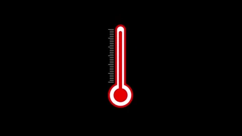 Red thermometer cooling animation on Black Background Video stock 320473660