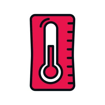 Red thermometer device Stock Illustration