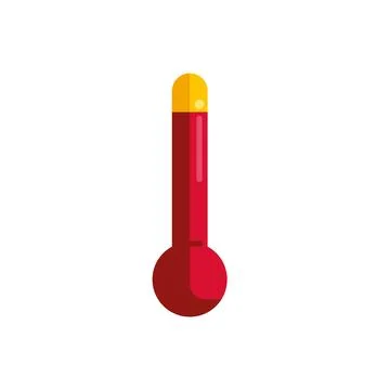 Red thermometer showing high temperature with rising mercury Stock Illustration