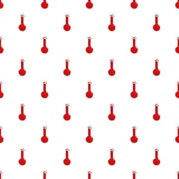 Red thermometers showing high temperature seamless pattern Stock Illustration