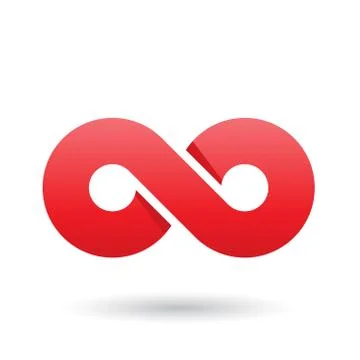 Red Thick Infinity Symbol Vector Illustration Stock Illustration