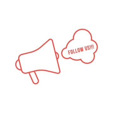Red thin line megaphone like display advertising Stock Illustration