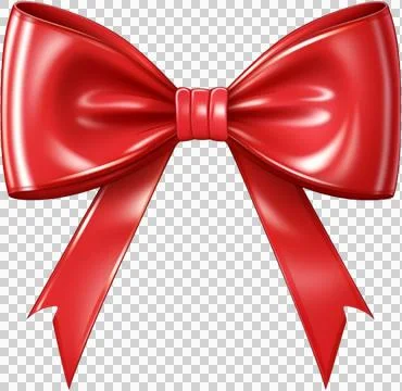 Red thin ribbon bow Stock Illustration