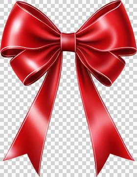 Red thin ribbon bow Stock Illustration