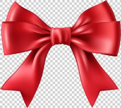 Red thin ribbon bow Stock Illustration