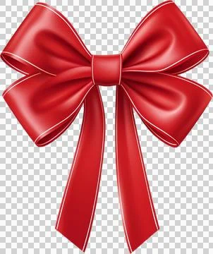 Red thin ribbon bow Stock Illustration