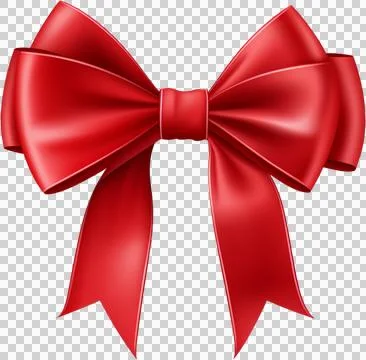 Red thin ribbon bow Stock Illustration