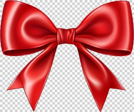 Red thin ribbon bow Stock Illustration
