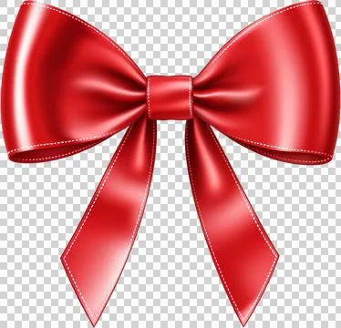 Red thin ribbon bow Stock Illustration