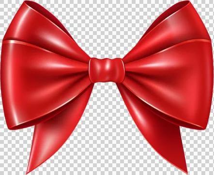 Red thin ribbon bow Stock Illustration