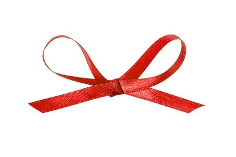 Red thin ribbon bow Stock Photos