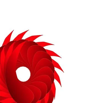 Red thorn, spiral thorn on a white background Stock Illustration