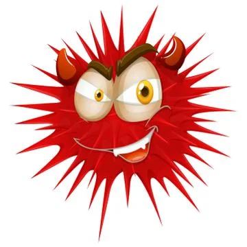 Red thorny with devil face Illustrazione stock