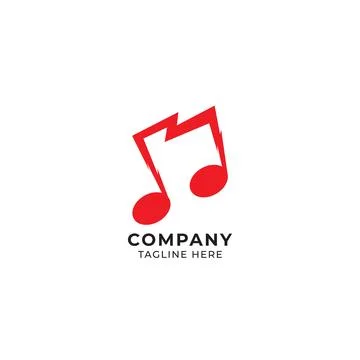 Red thorny musical note vector illustration. Beamed Eight Notes symbol with.. Illustrazione stock