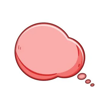 Red thought bubble with blank copy space Stock Illustration
