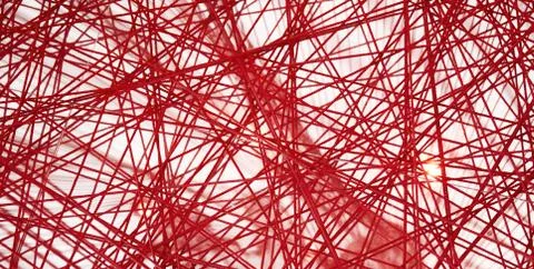 Red thread. Abstract red lines. Stock Photos