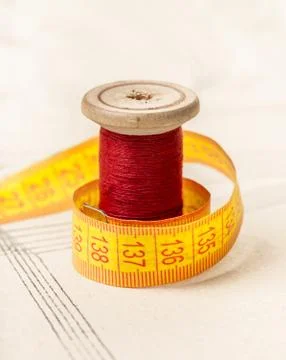 Red thread and meter Stock Photos
