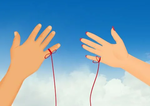 Red thread of destiny Stock Illustration