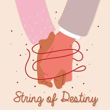 Red thread of destiny Stock Illustration