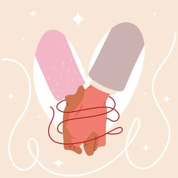 Red thread of fate Stock Illustration